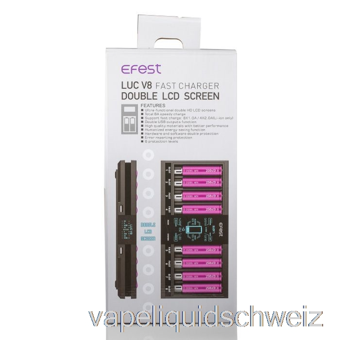 Efest Luc V8 Doppel-LCD-Bildschirm Schnellladegerät Vape Schweiz