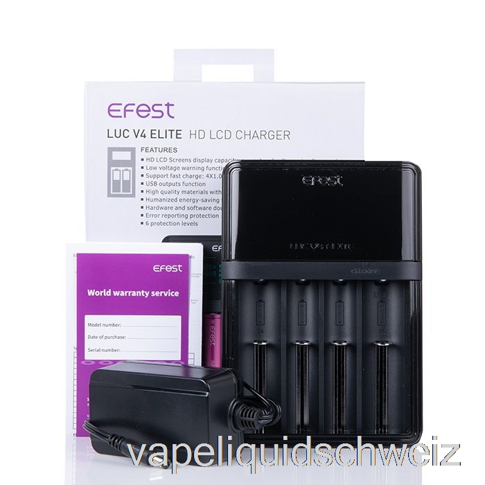 Efest Luc V4 Elite HD LCD Ladegerät Vape Ohne Nikotin