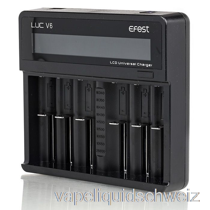 Efest Luc V6 6-Bay LCD Universal Ladegerät Vape Schweiz
