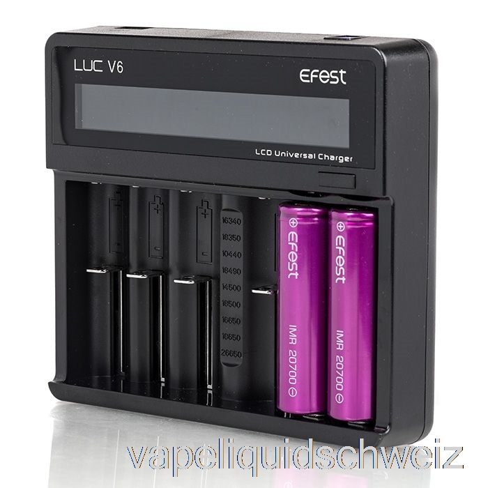 Efest Luc V6 6-Bay LCD Universal Ladegerät Vape Schweiz