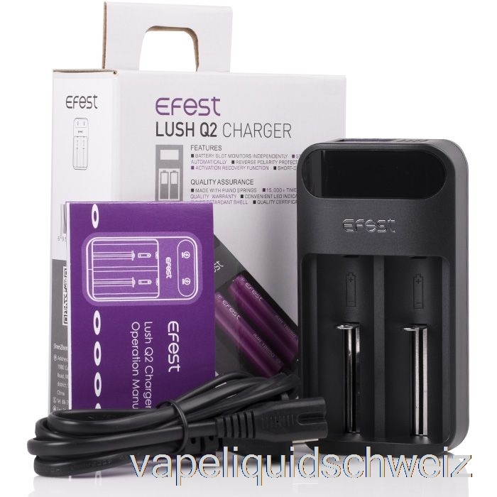 Efest Lush Q2 2-Bay Intelligentes LED-Akkuladegerät Vape Schweiz