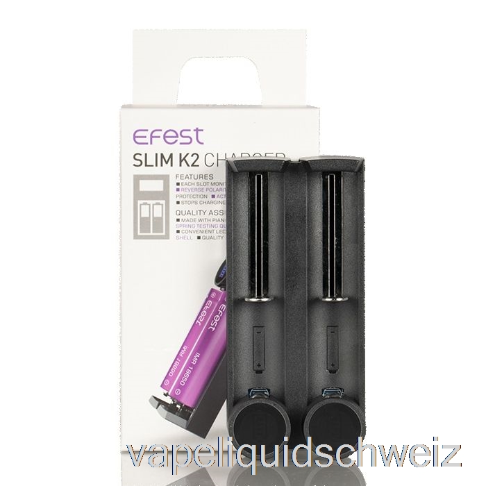 Efest Slim K2 Akkuladegerät Mit Zwei Steckplätzen Für Vape Ohne Nikotin