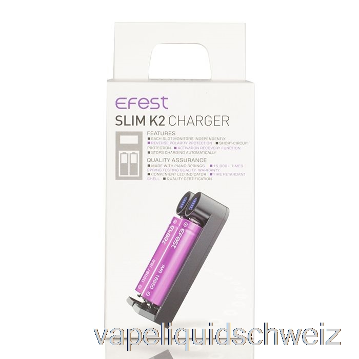 Efest Slim K2 Akkuladegerät Mit Zwei Steckplätzen Für Vape Ohne Nikotin