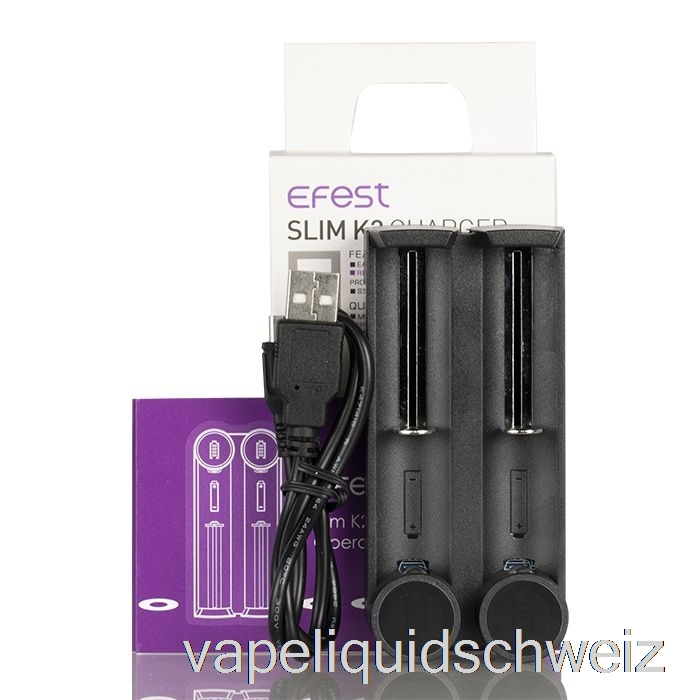 Efest Slim K2 Akkuladegerät Mit Zwei Steckplätzen Für Vape Ohne Nikotin