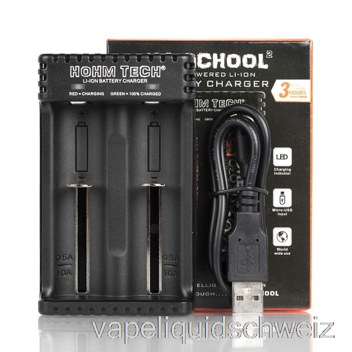 Hohm Tech School 2 2a Mikrofon-USB-Ladegerät Vape Liquid E-Liquid Schweiz