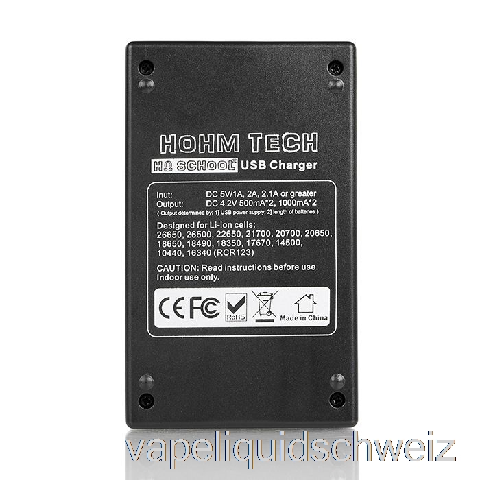 Hohm Tech School 2 2a Mikrofon-USB-Ladegerät Vape Liquid E-Liquid Schweiz