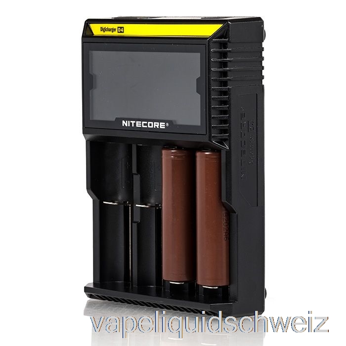Nitecore D4 Akkuladegerät (4-Schacht) Vape Liquid E-Liquid Schweiz