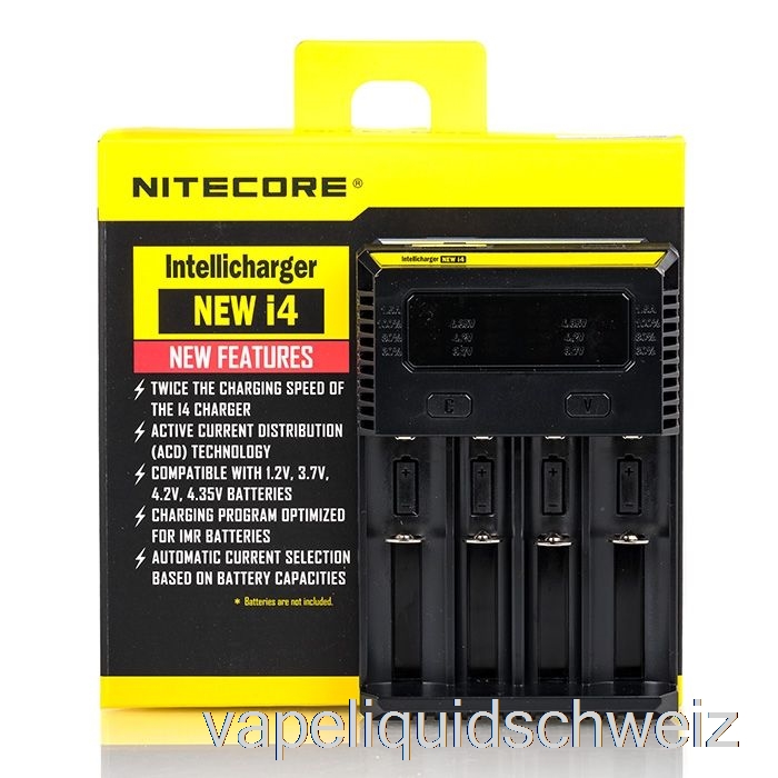 Nitecore I4 Batterieladegerät V2 (4-Bay) Vape Ohne Nikotin